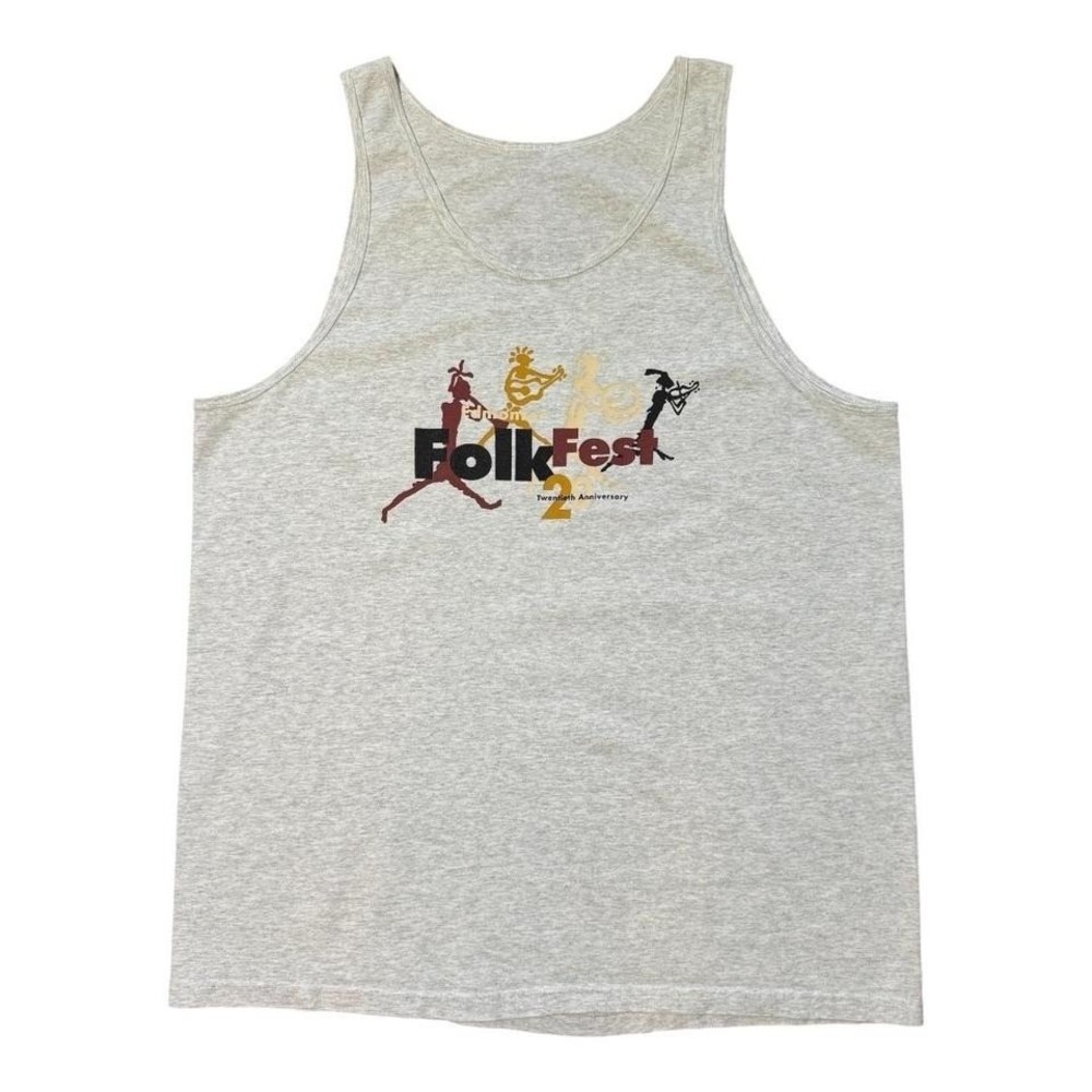 Vintage 1999 Edmonton Folk Fest Music Merch Concert Souvenir Canada Tank Top